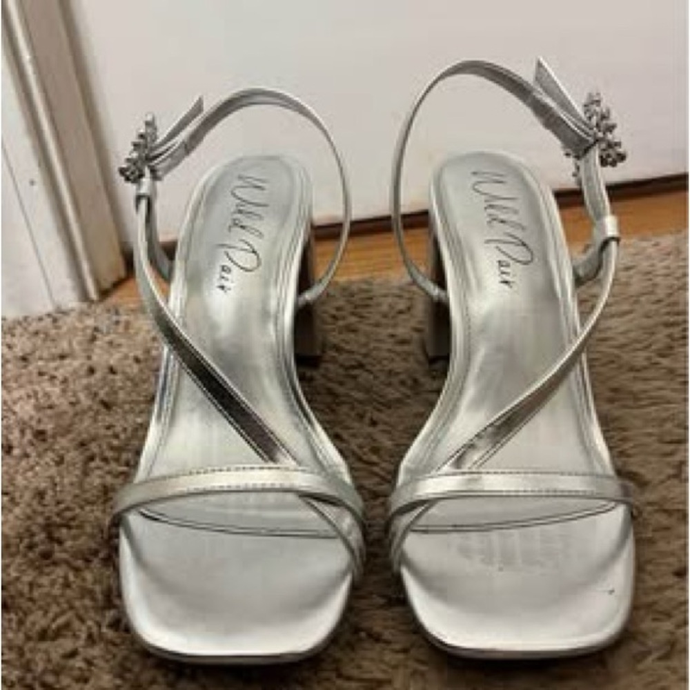 Wild Pair Metallic Silver Strappy Heels